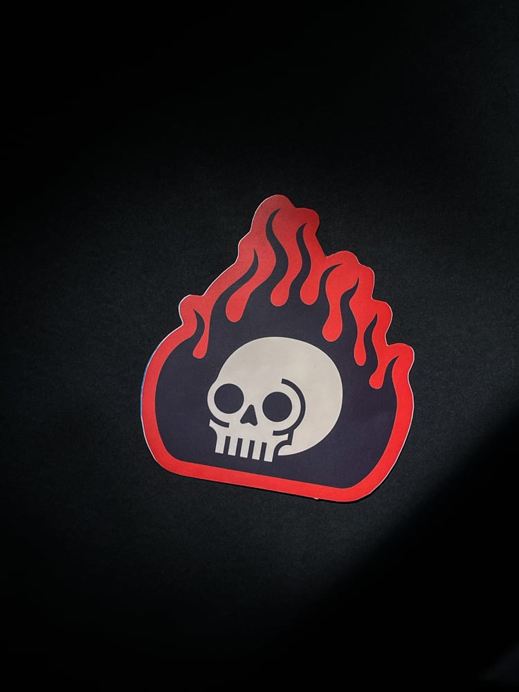 Image of Flame Skull Sticker