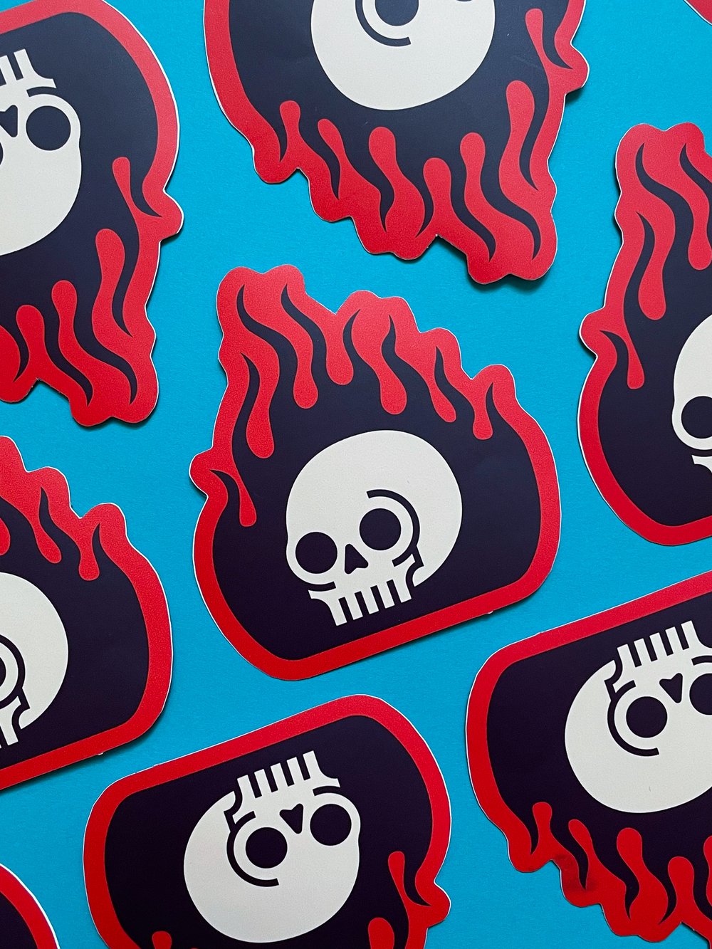 Image of Flame Skull Sticker