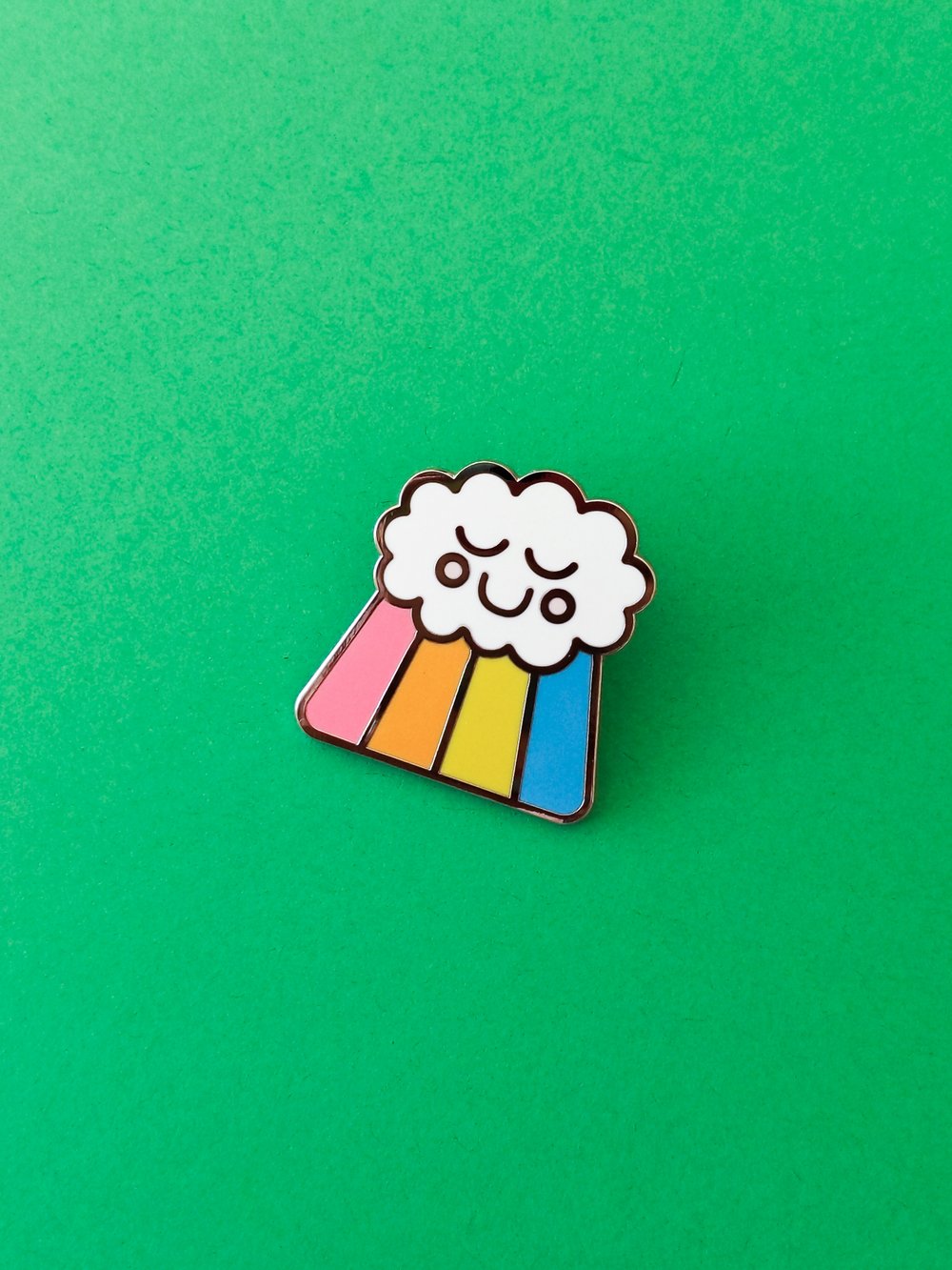 Image of Happy Rainbow Cloud Enamel Pin