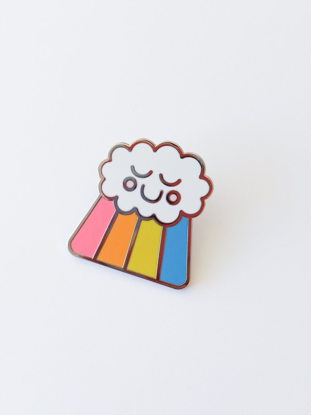 Image of Happy Rainbow Cloud Enamel Pin