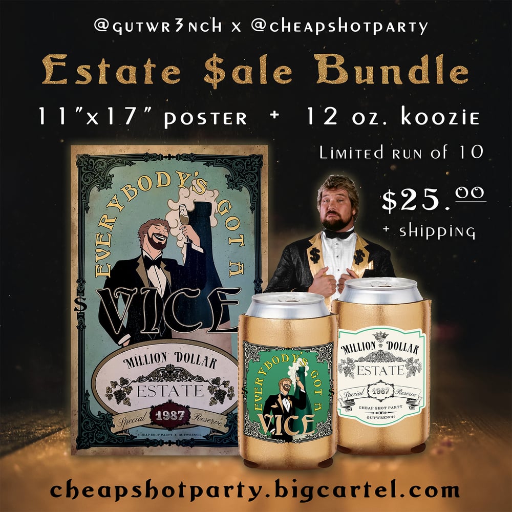 Image of "VICE" Estate Sale Bundle (Koozie/Poster)