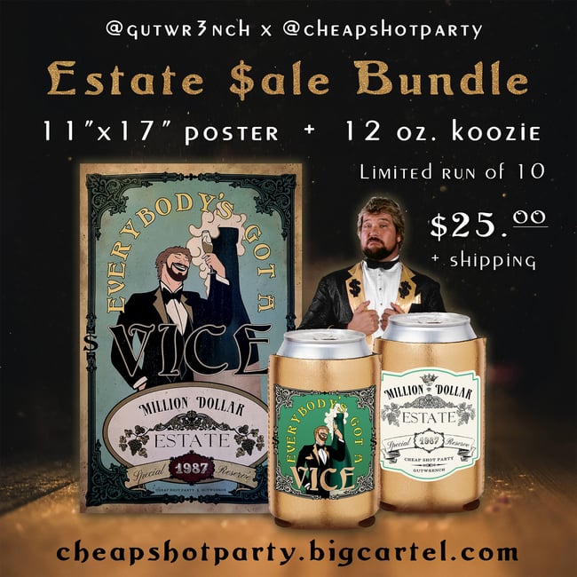 "VICE" Estate Sale Bundle (Koozie/Poster)