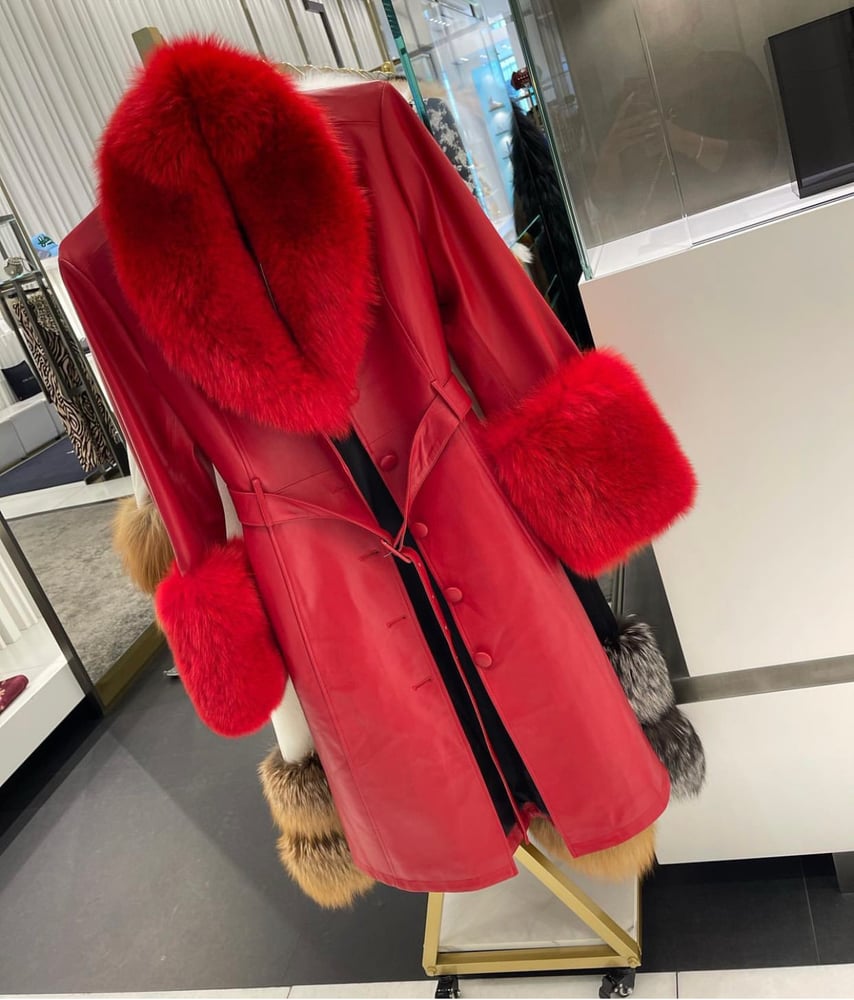 Image of Leather x Fur Trench 