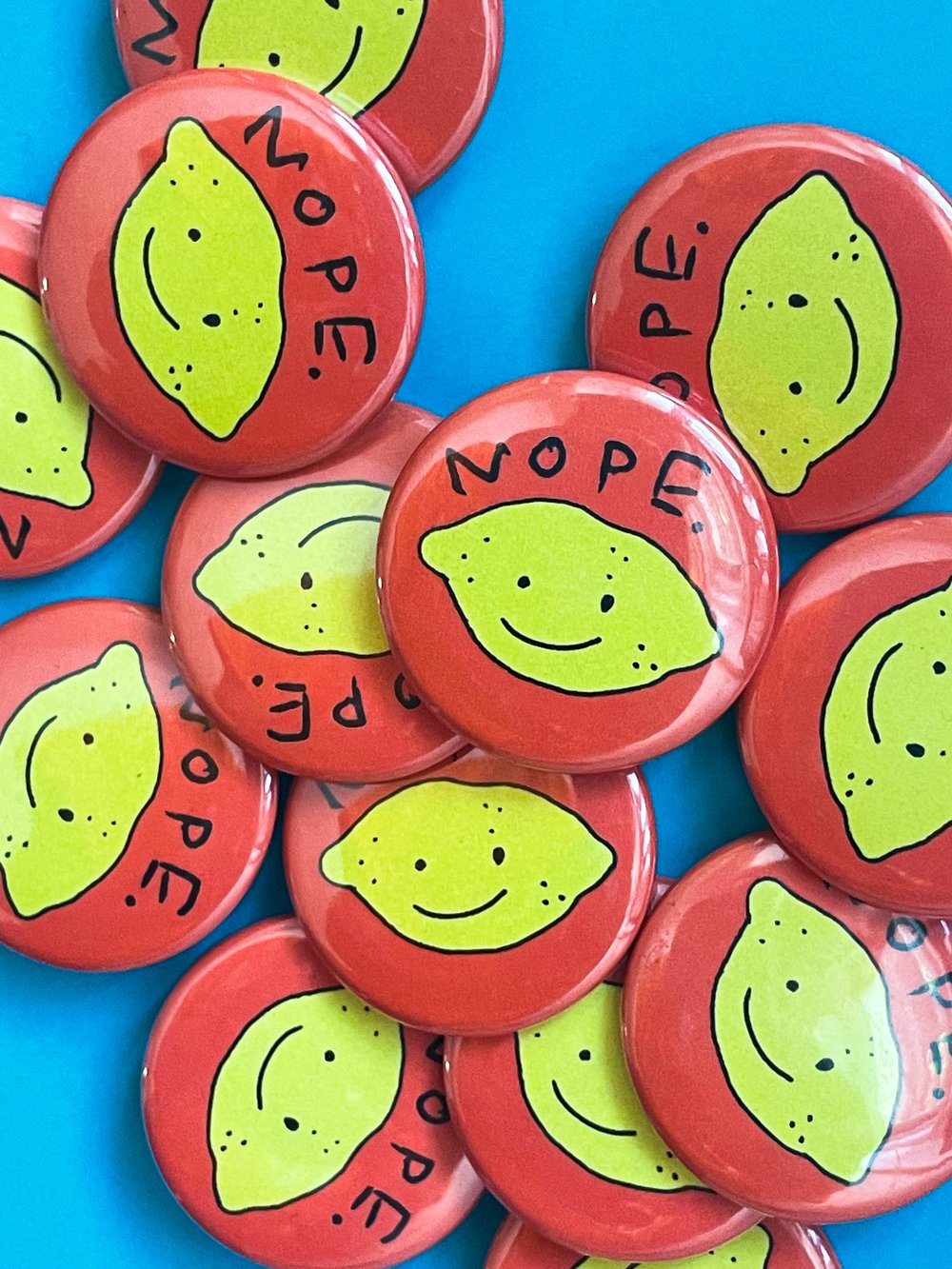 Image of Nope Lemon Button