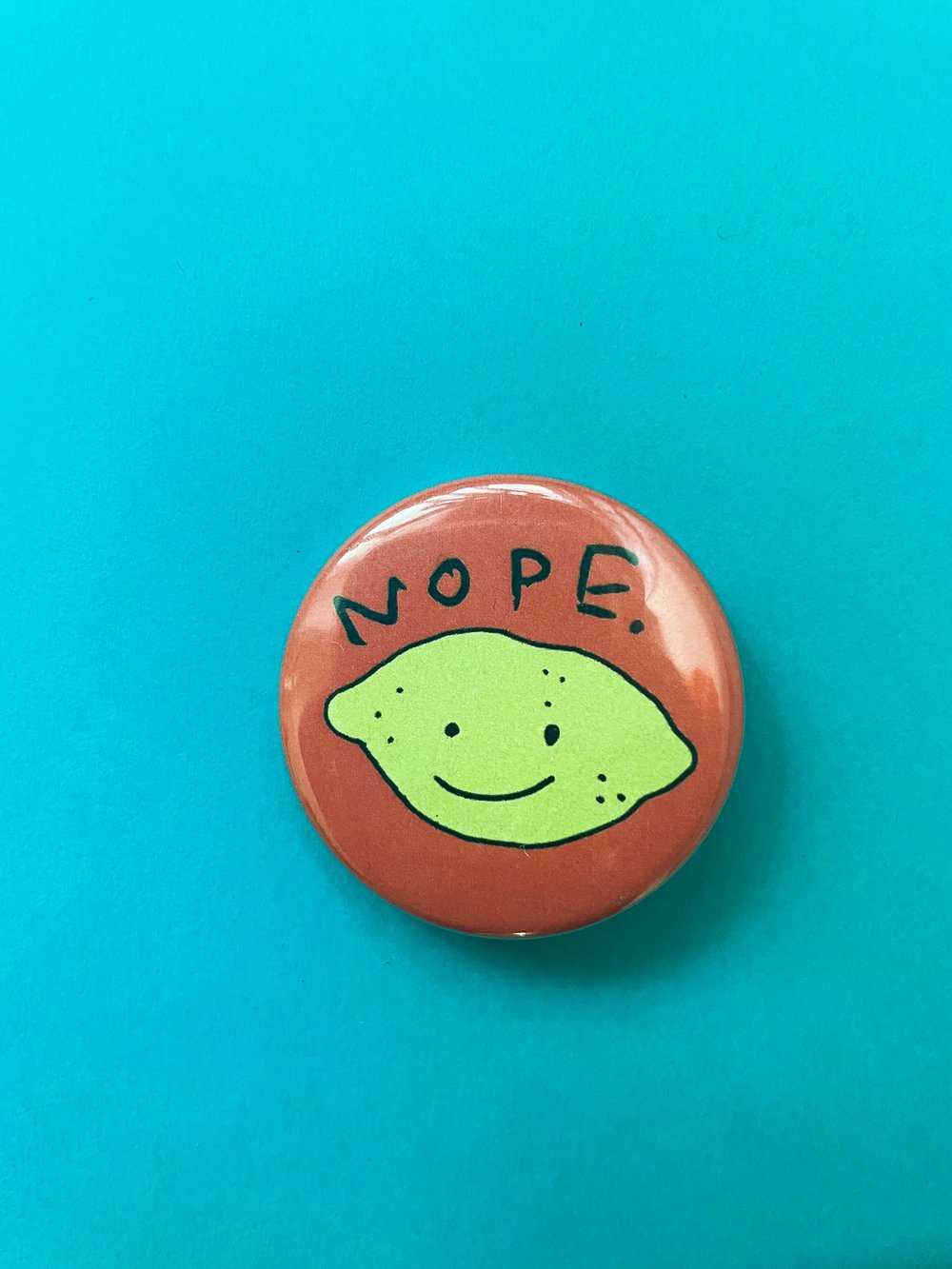 Image of Nope Lemon Button