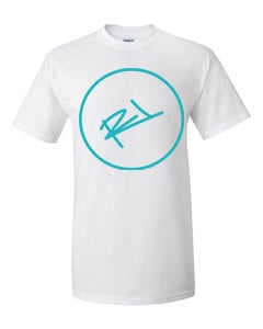 Image of THE ReL BRAND LOGO T-SHIRT WHITE & AQUA BLUE