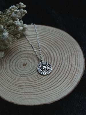 Image of Sun Medallion Sterling Silver Pendant Necklace