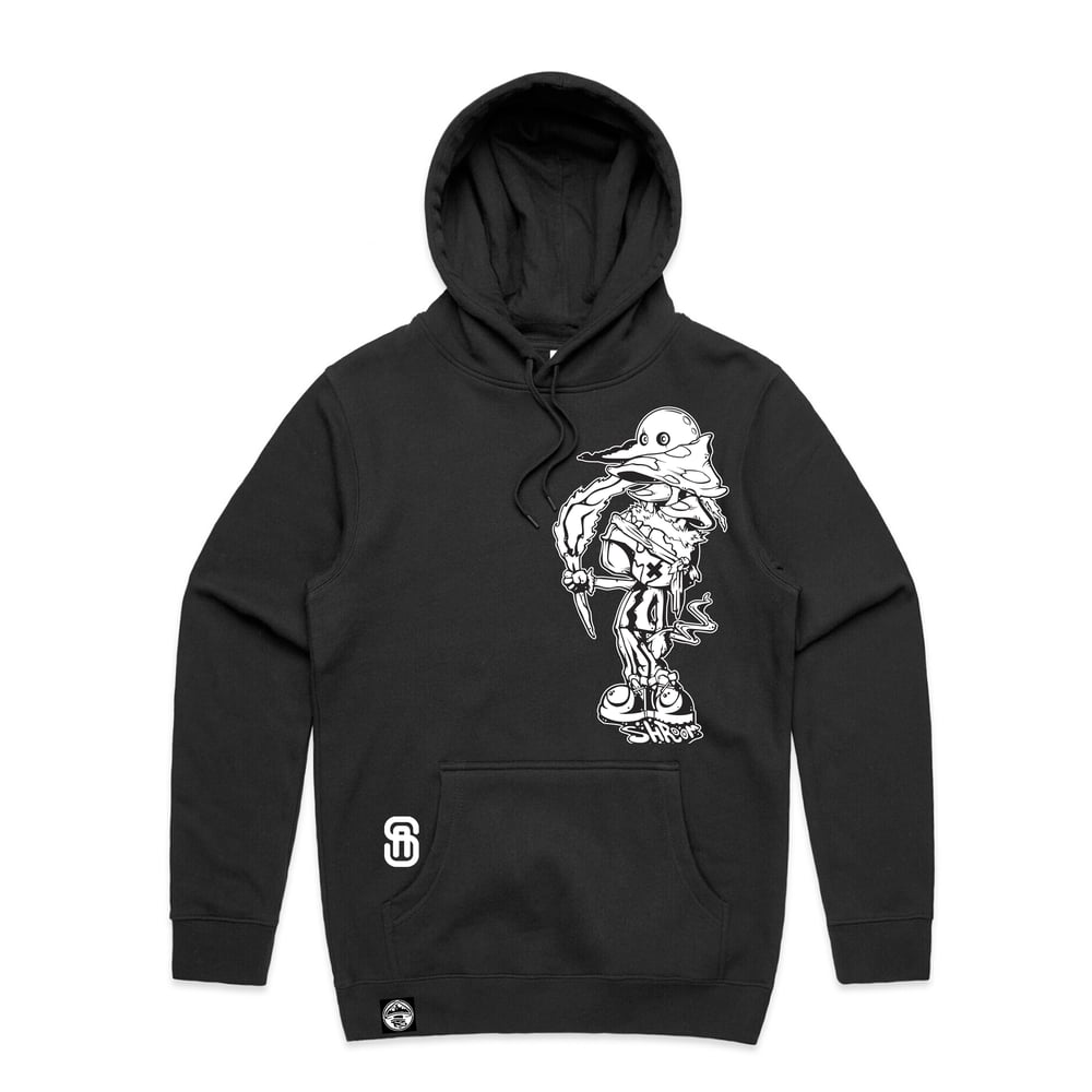 Image of Shroom Torch Black Hoodie.