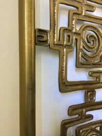 Image 3 of Headboard with Cast Bronze Sculpture by Frigerio, Italy, 1968