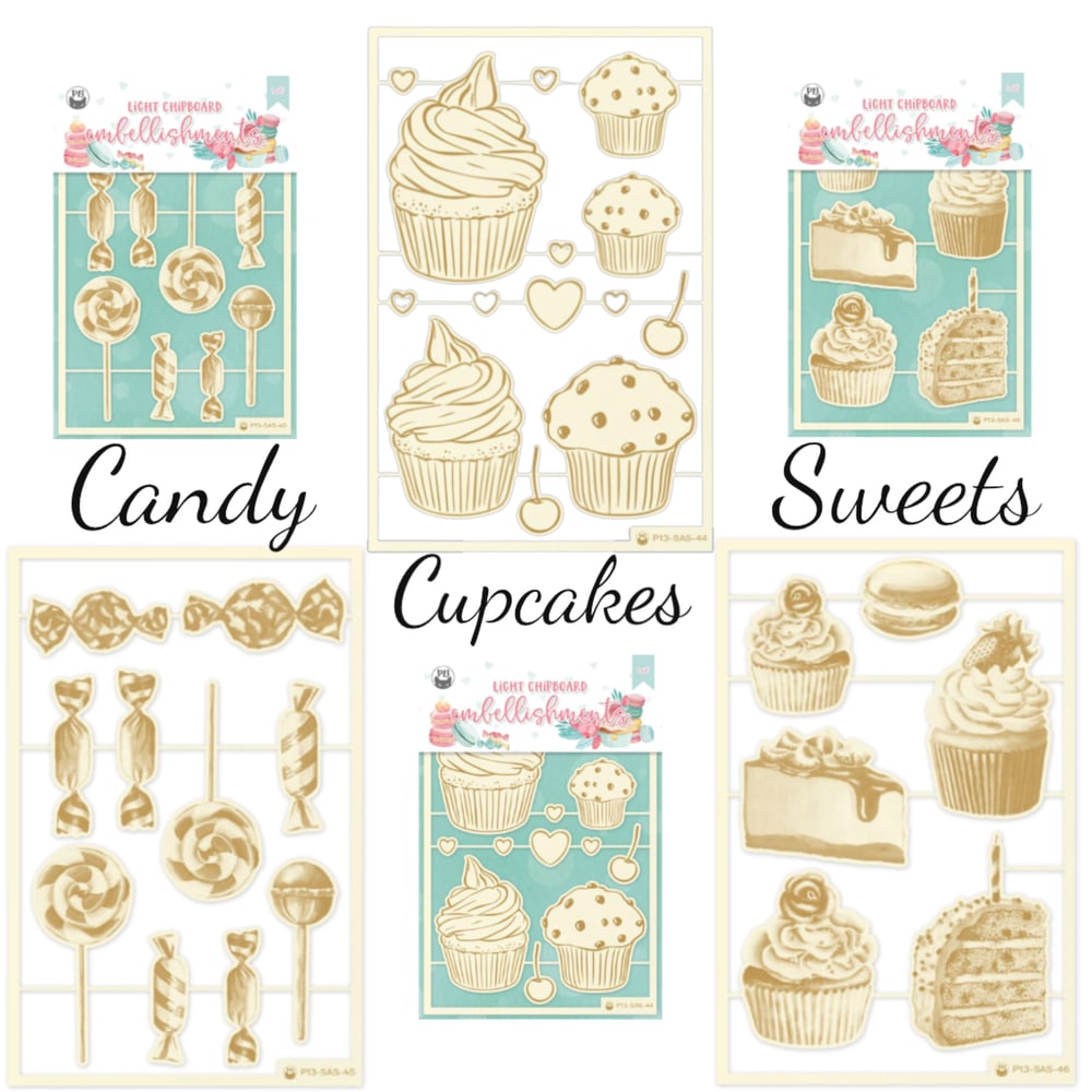 Image of P13 | Sugar and Spice Light Chipboard Embellishments 
