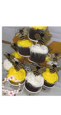 Image 2 of Bumblebee cupcake toppers