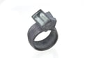 Aquamarine sculptural ring. made in oxidised sterling silver by Chris Boland