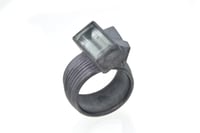 Image 3 of Aquamarine sculptural ring. made in oxidised sterling silver by Chris Boland