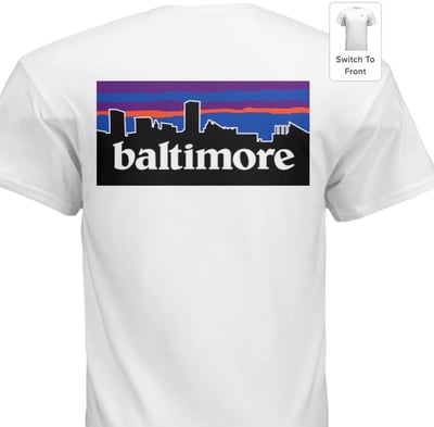 Image of White Baltimore Skyline Tee