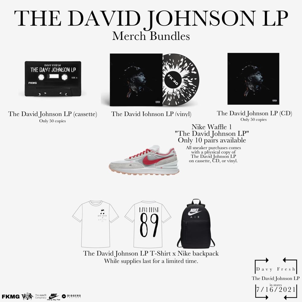 “The David Johnson LP” tee x Nike backpack album bundle 