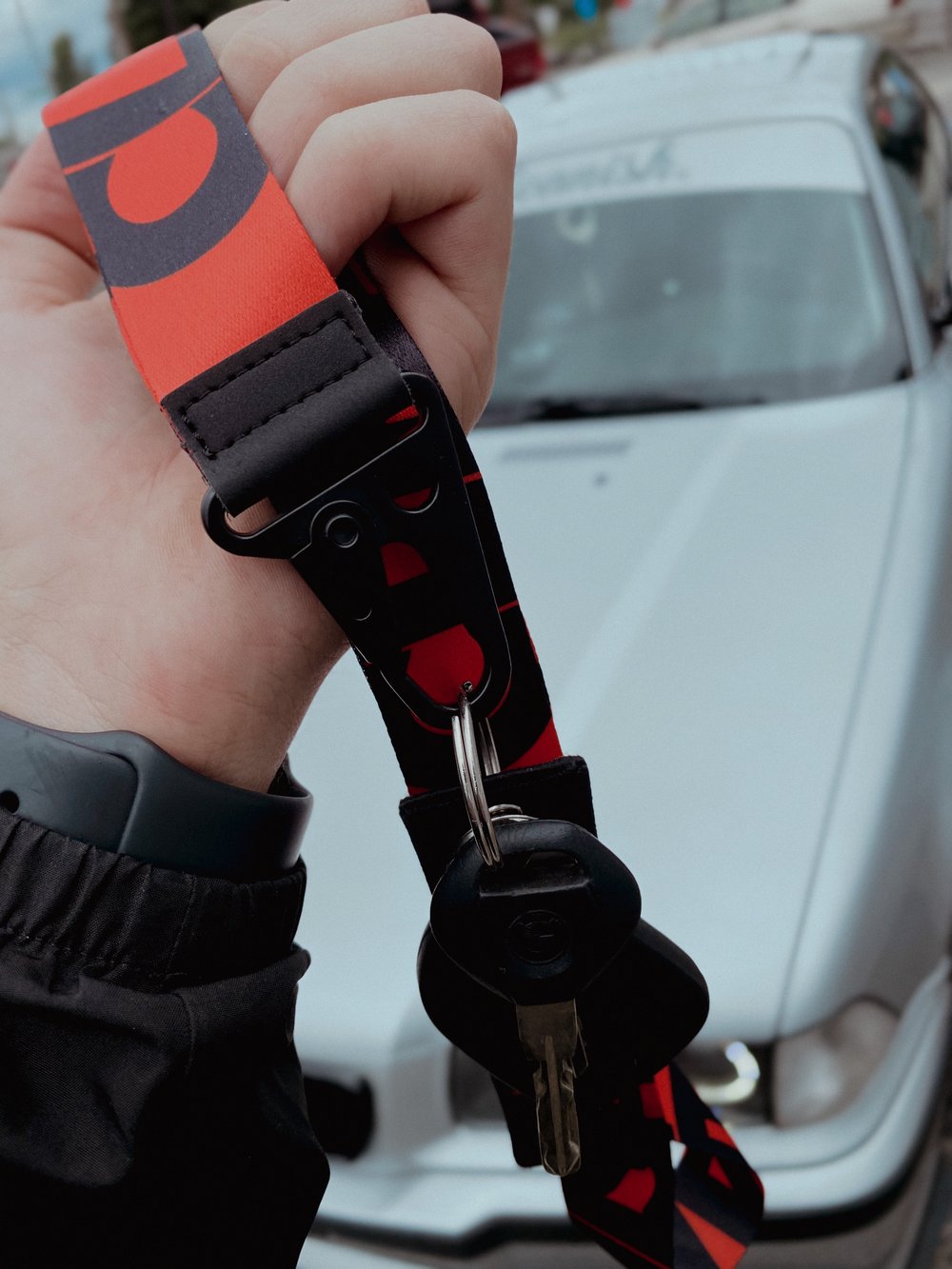 Red & Black Print Lanyard 