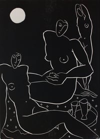 Image 1 of Full moon - woodcut 35x48 cm (a3 plus margins)