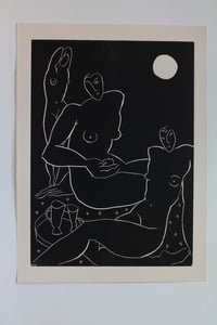 Image 5 of Full moon - woodcut 35x48 cm (a3 plus margins)