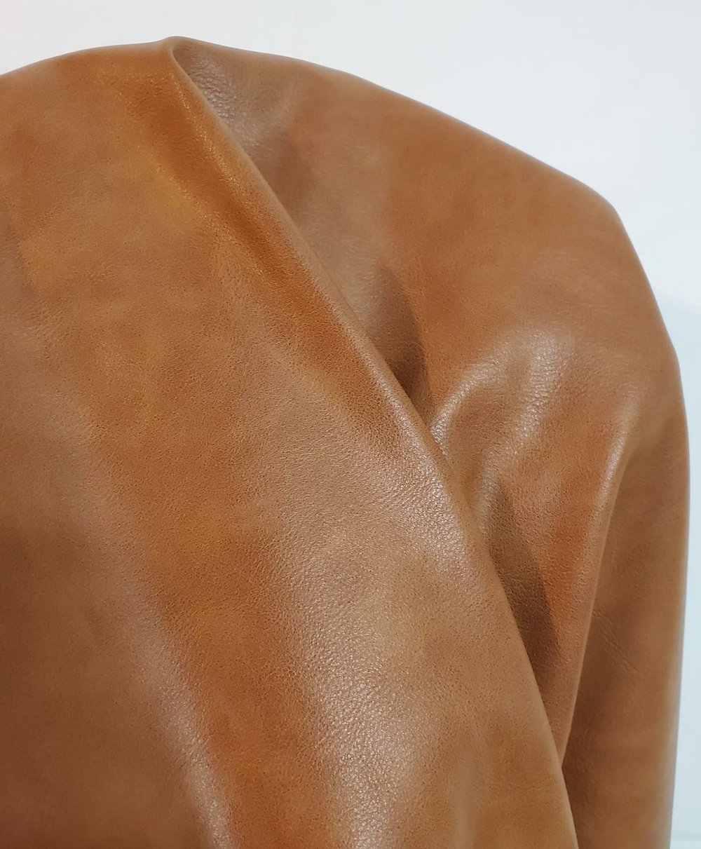 Image of British Tan Faux Vegan leather sold by the yard