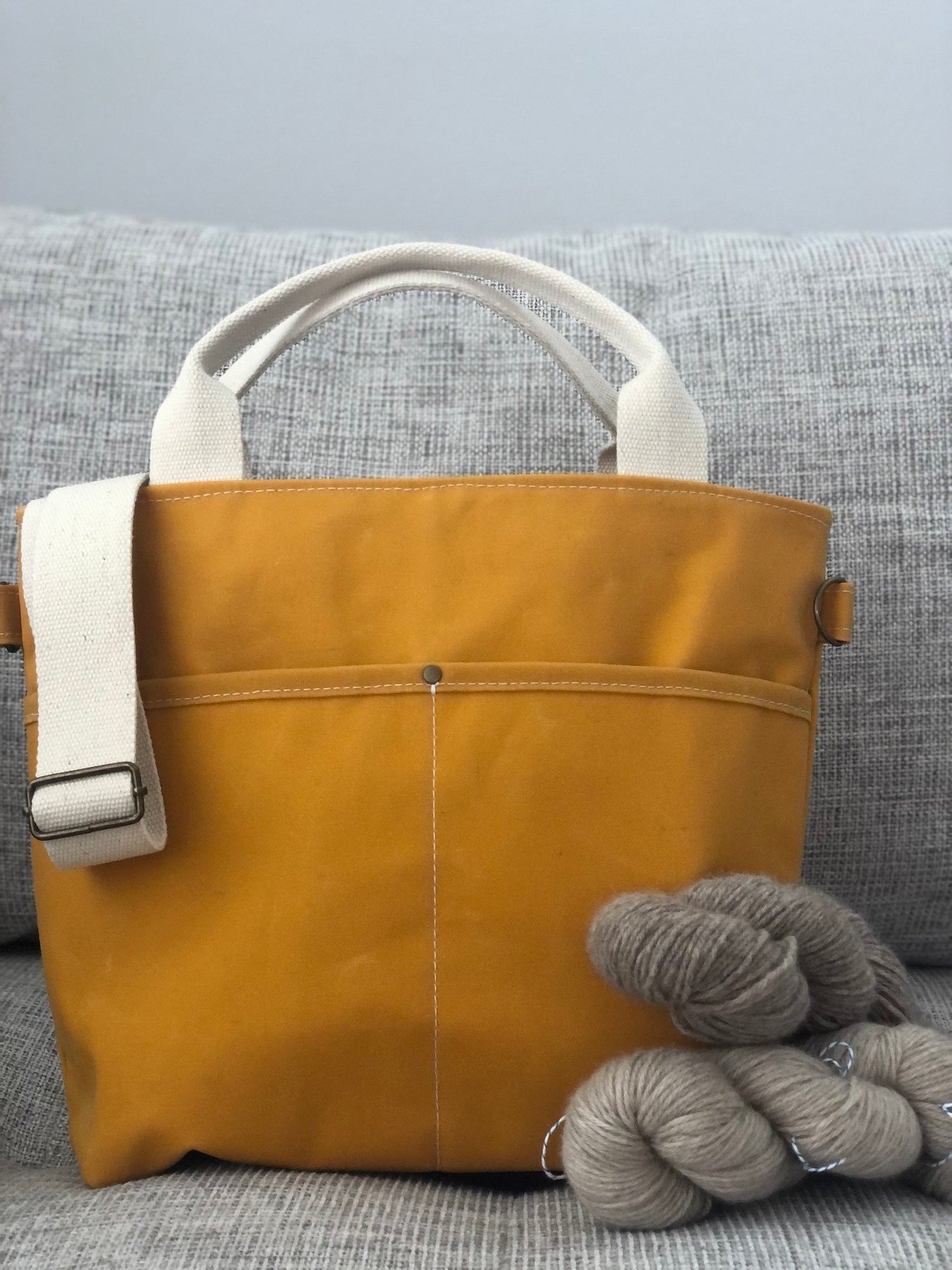 Image of Pre-Order Mustard Crossbody Crafting Tote