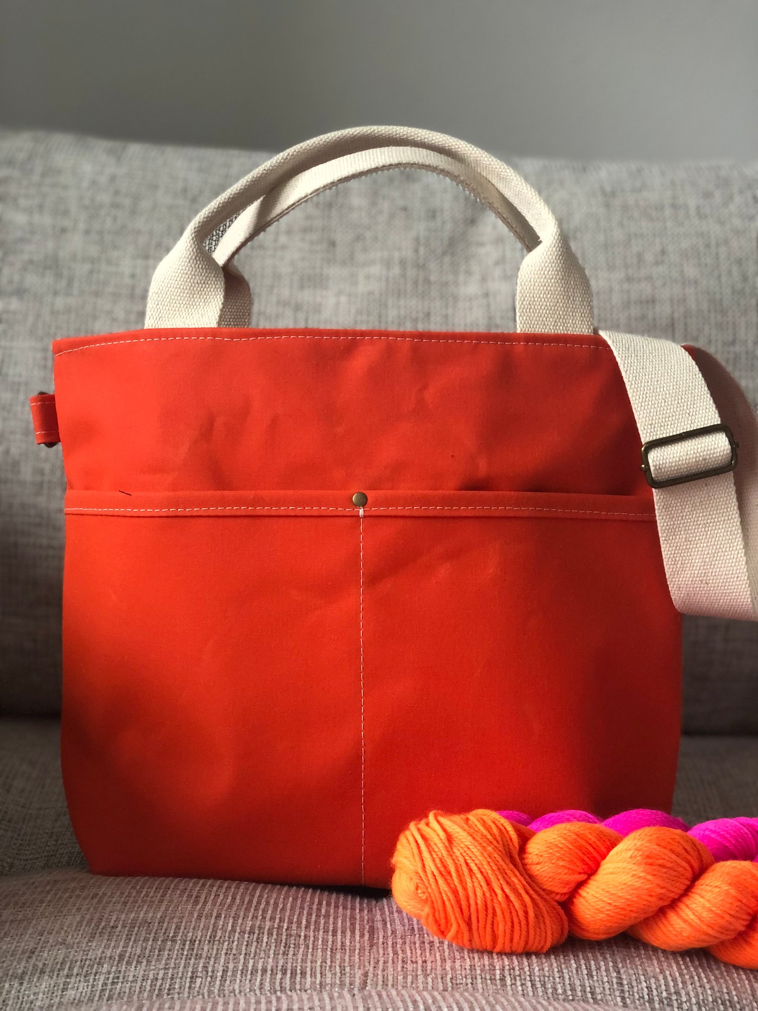 Image of PRE-ORDER Tangerine Crossbody Crafting Tote