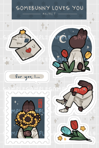 Image 3 of somebunny loves you sticker sheet