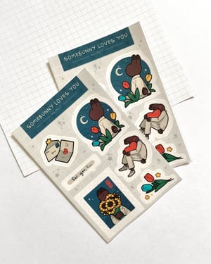 Image of somebunny loves you sticker sheet