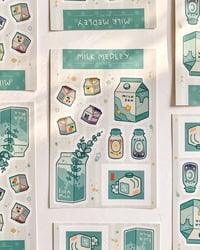 Image 2 of milk medley sticker sheet