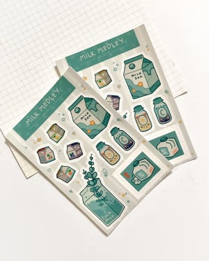 Image of milk medley sticker sheet