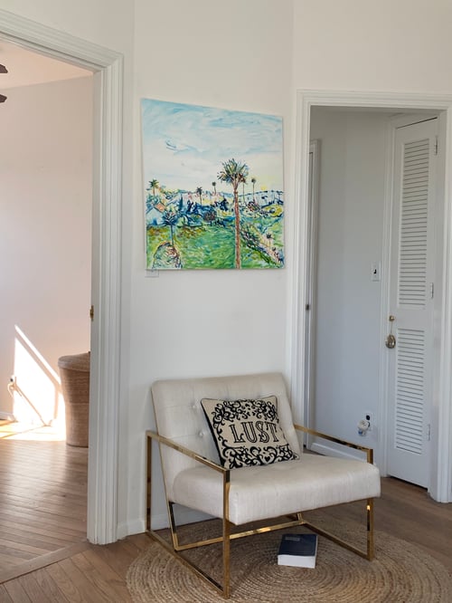 Image of Jardines Palm 30" x 30" oil on canvas painting