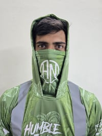 Image 3 of Hi Viz Anthurium Green Longsleeve with mask 