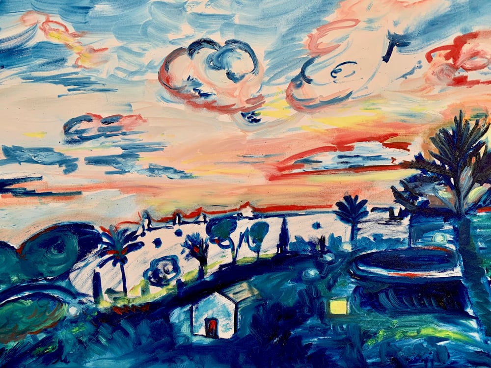 Image of Jardines Sunset 40" x 30" oil on canvas