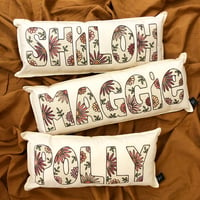 Image 1 of Vintage floral personalised name cushion 