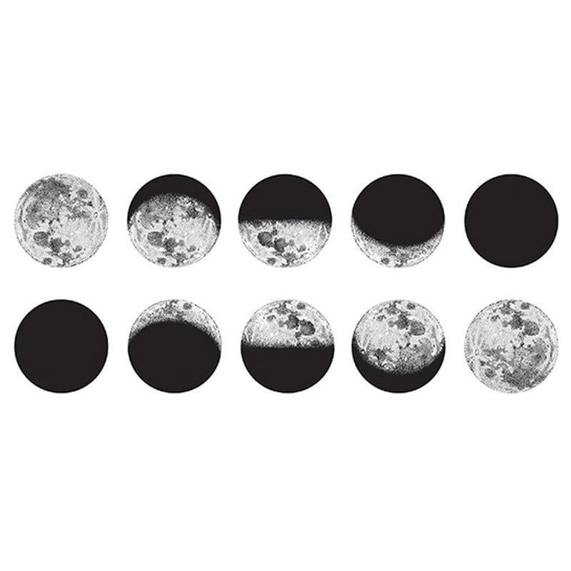 Image of Moon Phases 2 Tattoo Set - 8" Tattoos