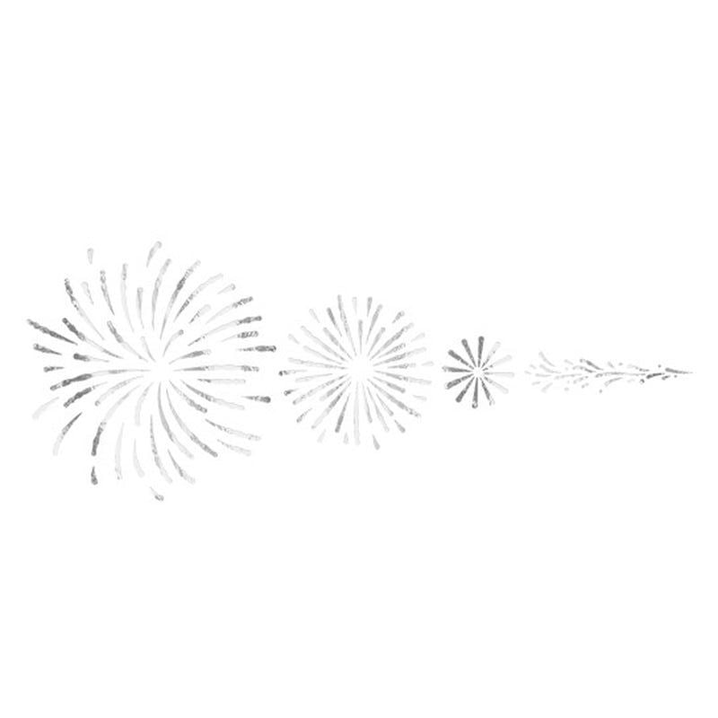 Image of Silver Foil Fireworks Asymmetric 6" Tattoo