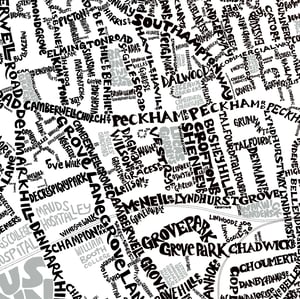 Image of Camberwell SE5 & Peckham SE15 - SE London Type Map