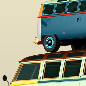 Image of VW Campervan Art Print