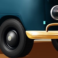 Image 2 of VW Campervan Art Print