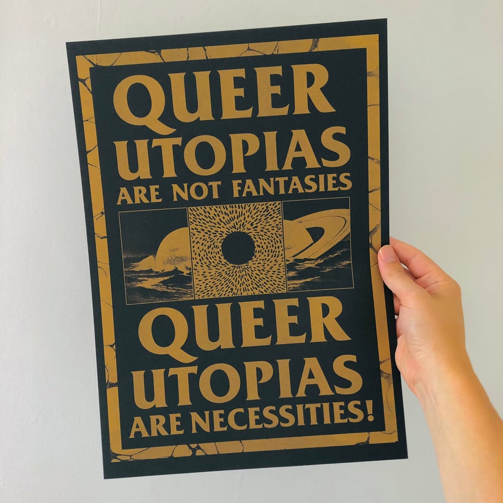 Image of Queer Utopias A3 gold riso print