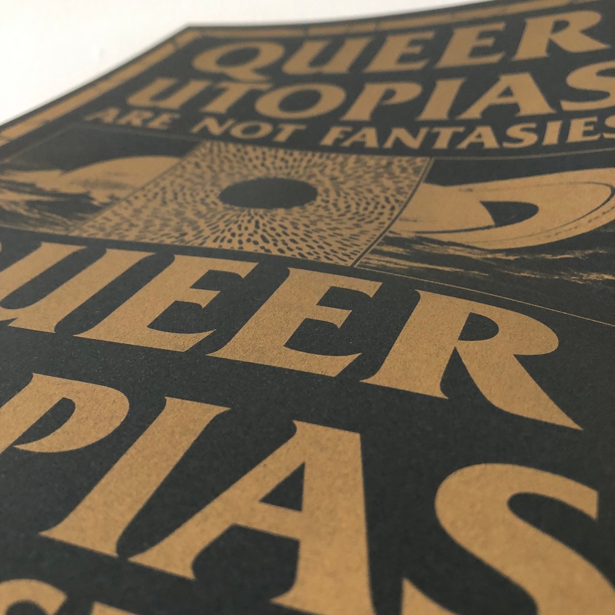Image of Queer Utopias A3 gold riso print