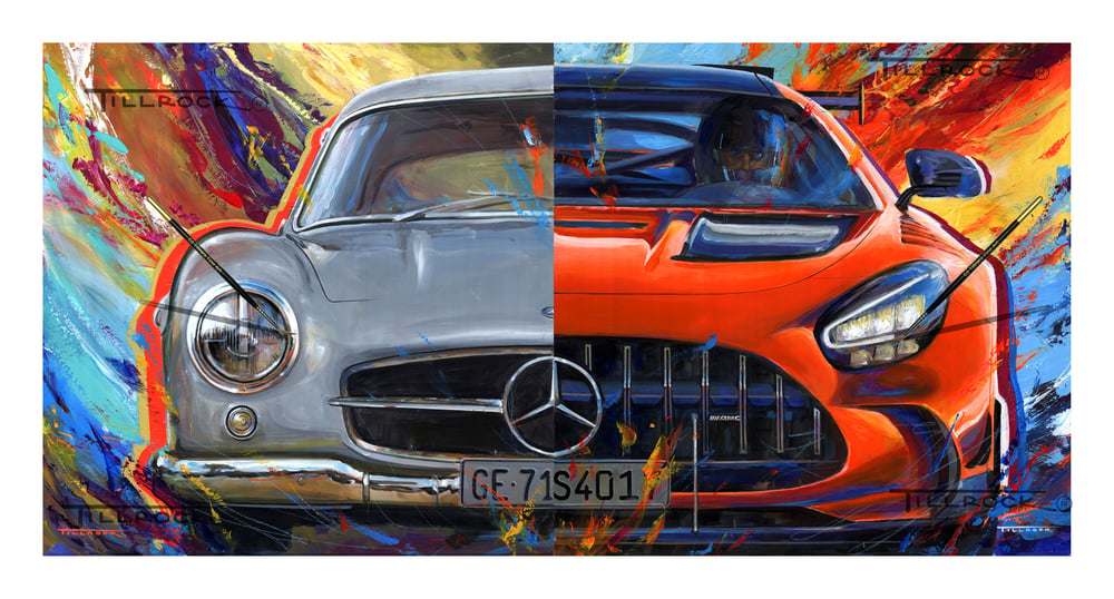 Image of 300 SL Gullwing Alloy Body / AMG GTR "King of the Ring"  Painting Prints