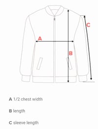 Image 1 of SIZE CHART jackets, shorts, flippys