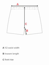 Image 3 of SIZE CHART jackets, shorts, flippys