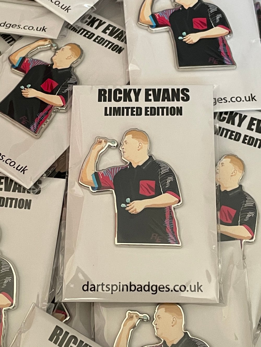 Ricky Evans limited edition pin badge