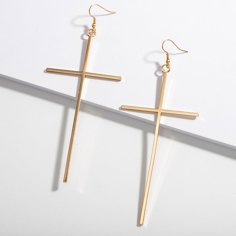 Image of Fashion Long Cross Earrings