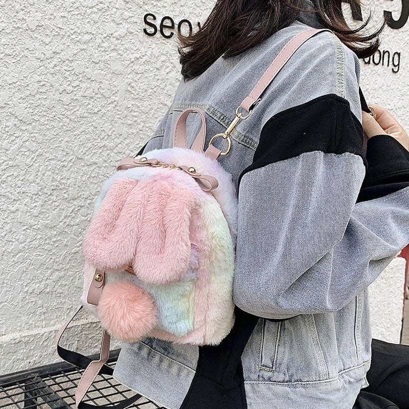 Image of Cute Mini Bunny Ears Backpack