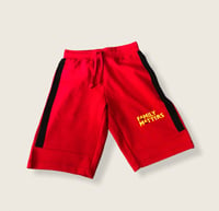 Family Matters Golden Logo Red Shorts