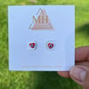 TINY Heart evil eye stud earrings