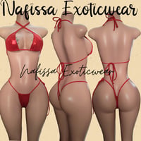 Image 3 of Valentine's Day (Red bandana, Red mesh, Shiny red Thong Sets)