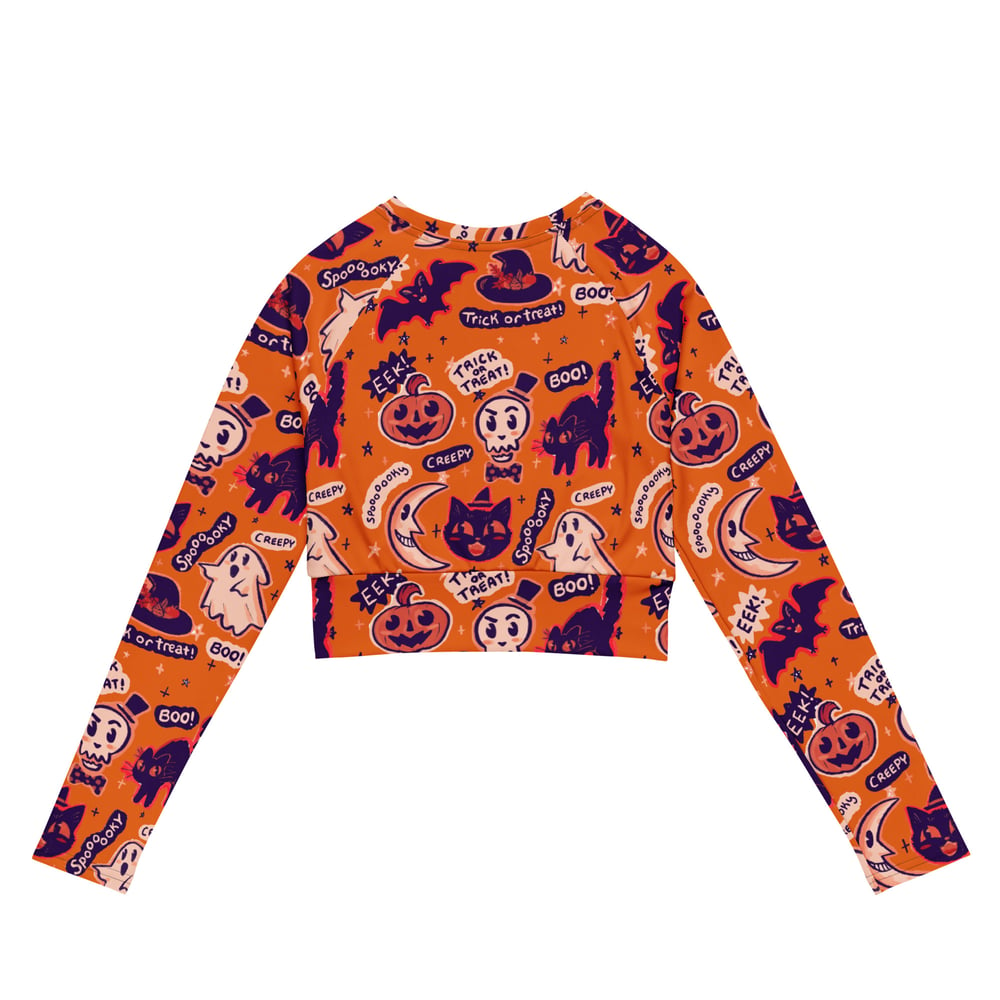 Image of Vintage Halloween Long Sleeve Crop Top